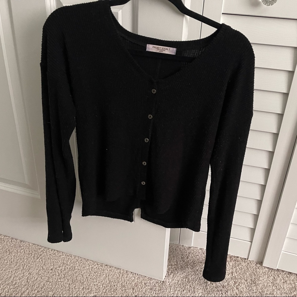 *Worn once* Black Project Social T Ribbed Black Cardigan